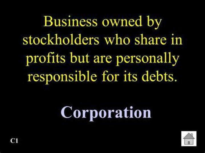 Are stockholders responsible for the debts of a corporation?