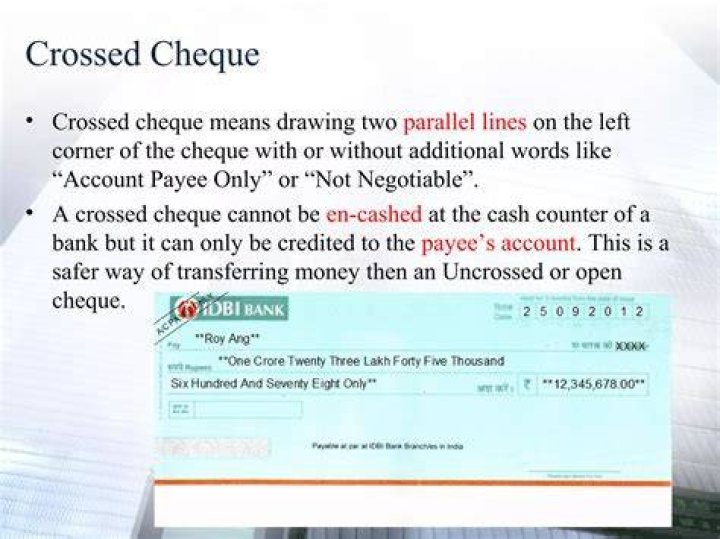 Can I cash out a crossed Cheque?