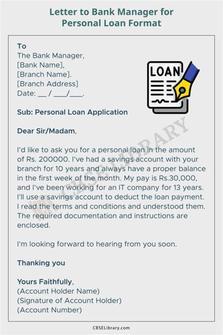 How can I write a letter to Bank Manager for loan?