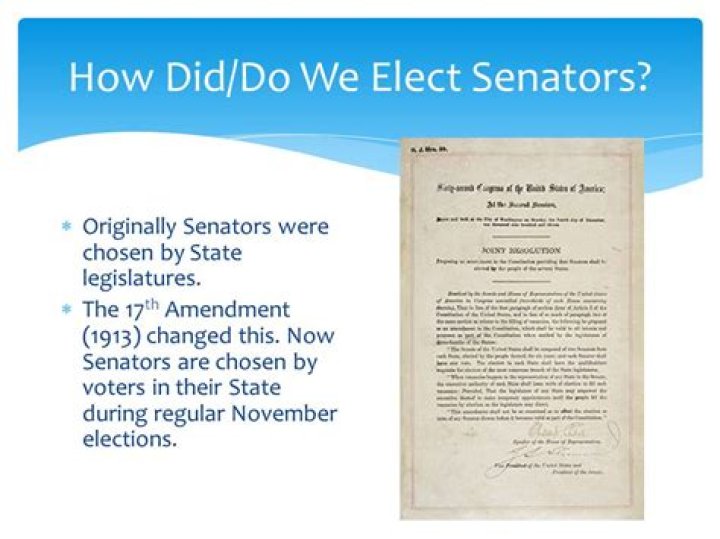 How did state legislatures elect senators?
