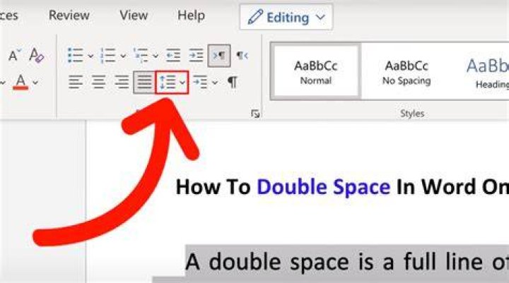 How do I change to double spacing in Word?