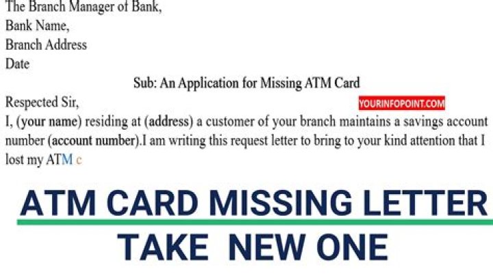 How do I write a letter to activate my ATM card?
