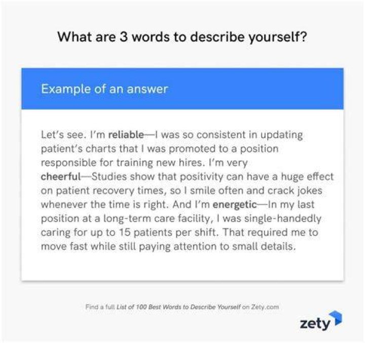 How do you answer how do you describe yourself?