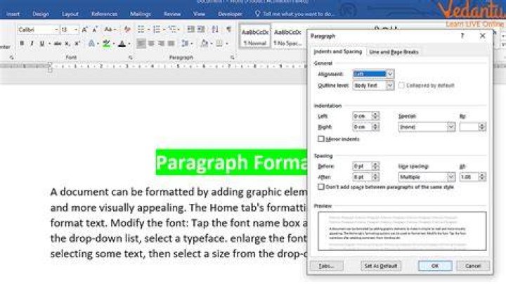 How do you create paragraph formatting in Word?