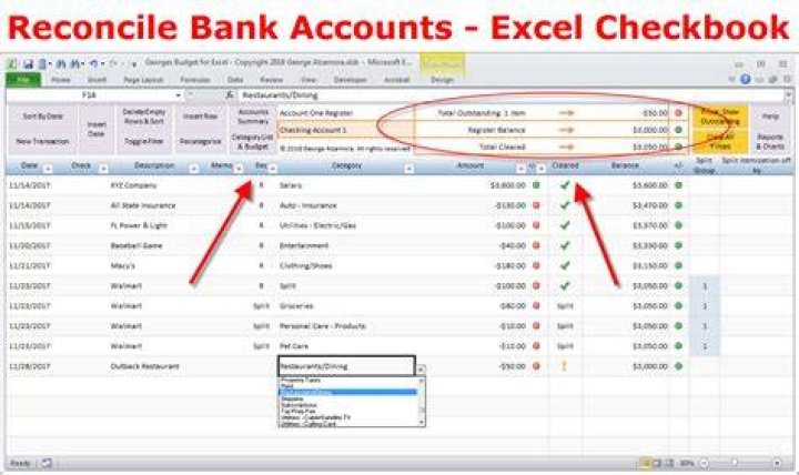 How do you reconcile a checkbook?