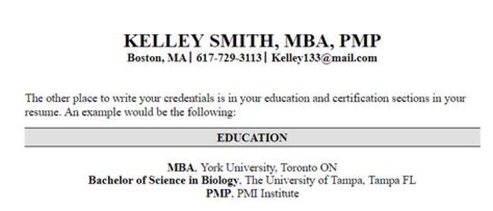 How do you write MBA credentials after your name?