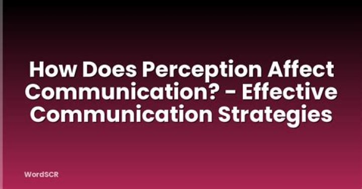 How does perception affect communication?