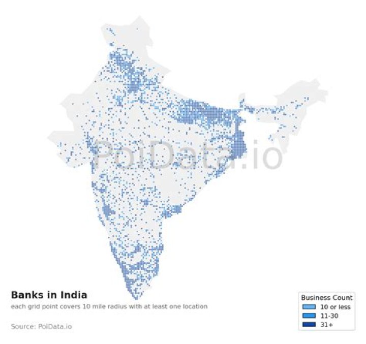 How many bank branches are there in India?