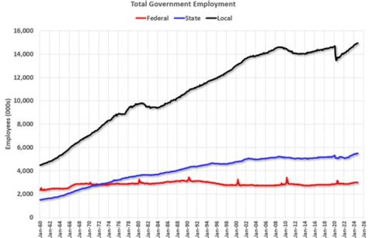 How many federal and state government employees are there?