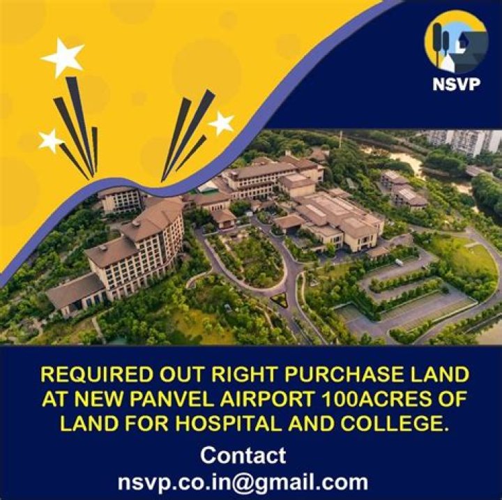 How much land is required to build a hospital?