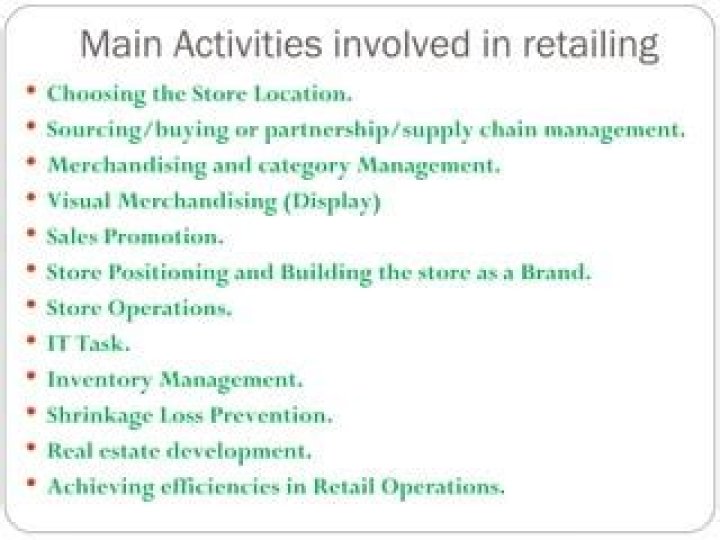 What activities are included in retailing?