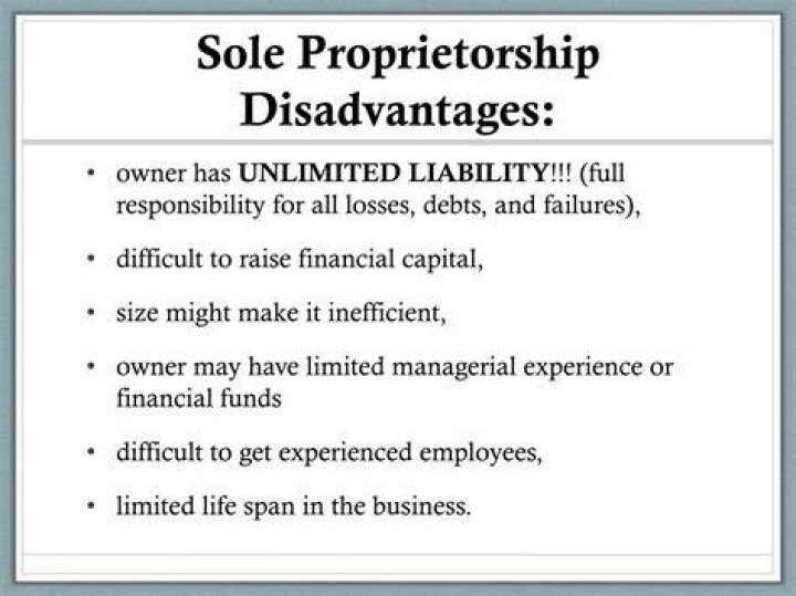 What are four disadvantages of owning a sole proprietorship?