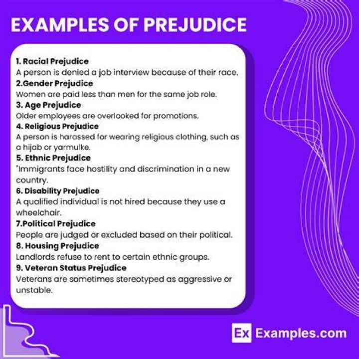 What are some examples of prejudice?