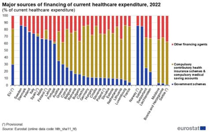 What are the 2/3 major types of financing sources for healthcare services?