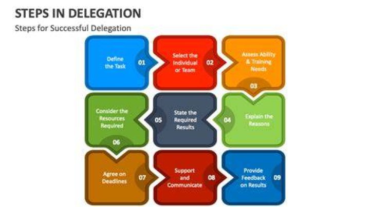 What are the 3 steps in the delegation process?