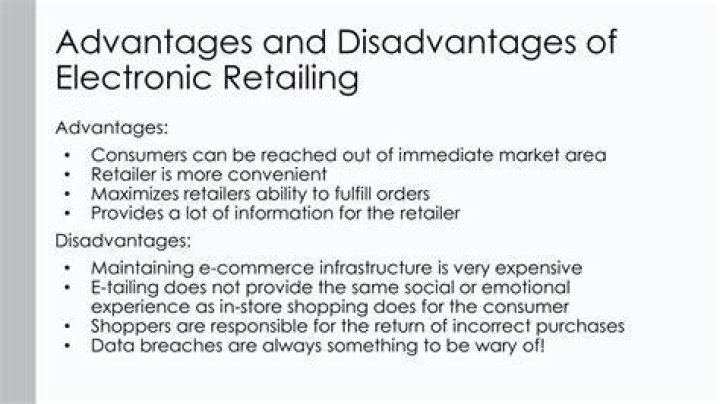What are the advantages and disadvantages of electronic retailing?