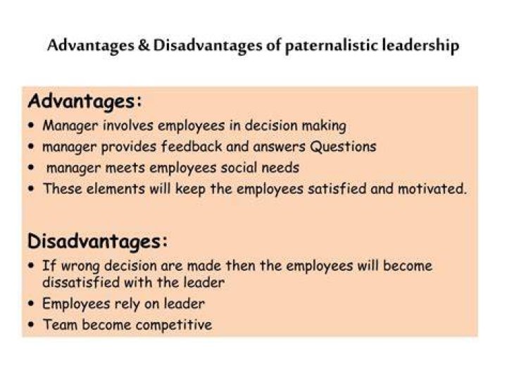 What are the advantages of a paternalistic leadership?