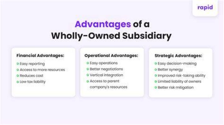 What are the advantages of a subsidiary?