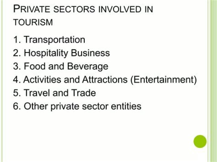 What are the private sector involved in tourism?