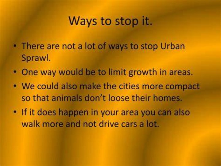 What are ways to stop urban sprawl?