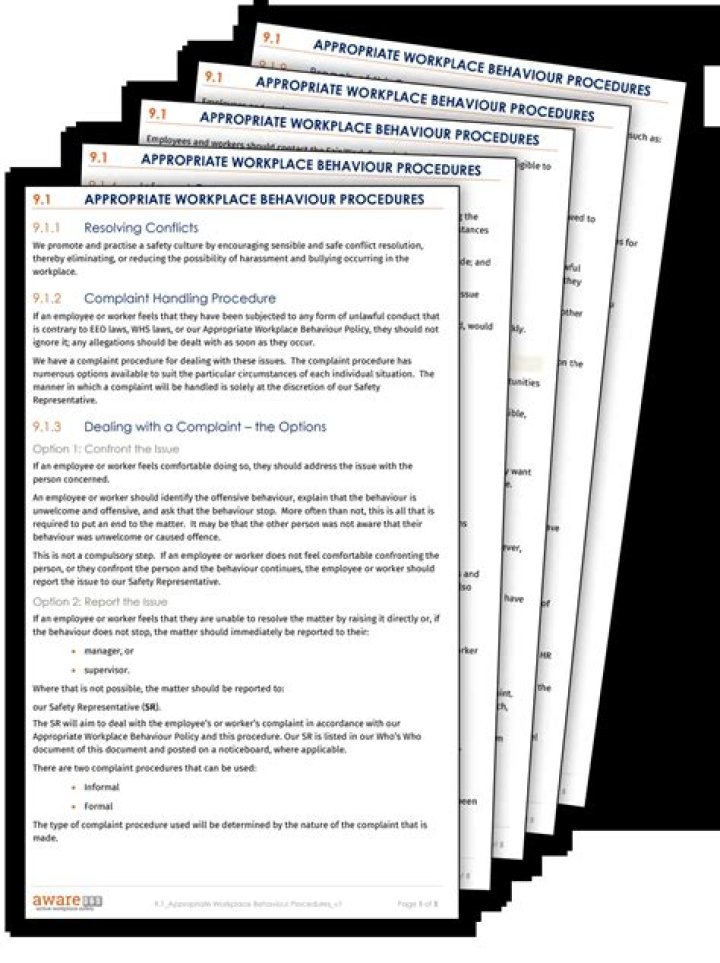 What are workplace procedures?