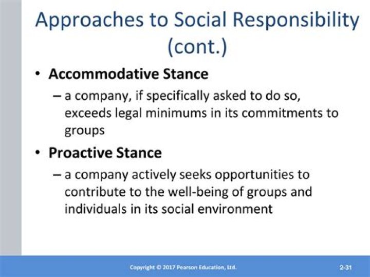 What can a company do to take an accommodative stance toward social responsibility?