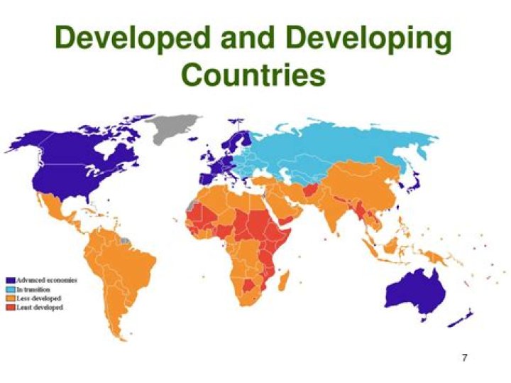 What characteristics separate developed countries from developing countries?