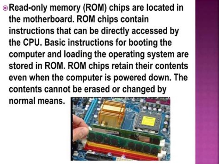 What chips contain instructions that start the computer when you turn it on?