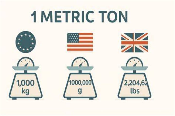 What does 1 metric ton weigh?