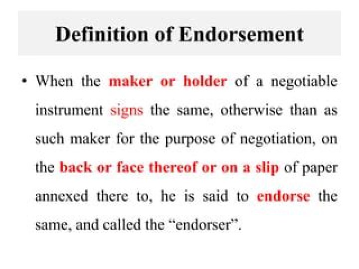 What does endorsable mean?
