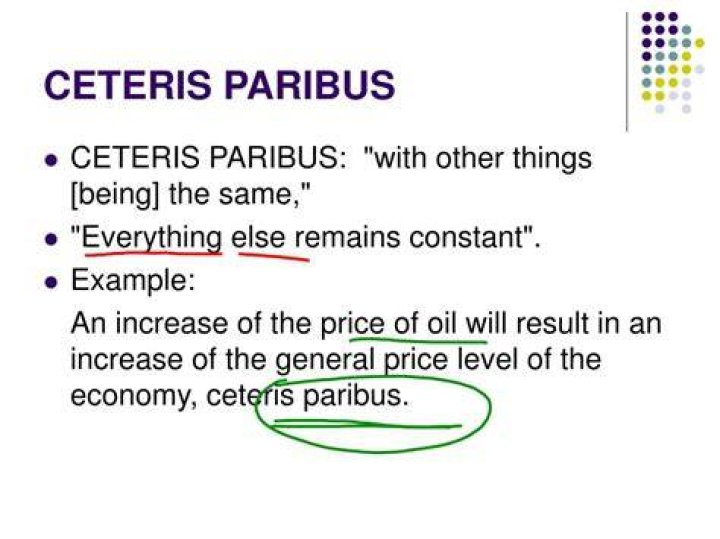 What does the term ceteris paribus mean in economics?