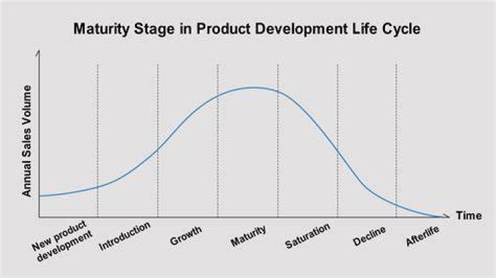 What happens during the product maturity stage?
