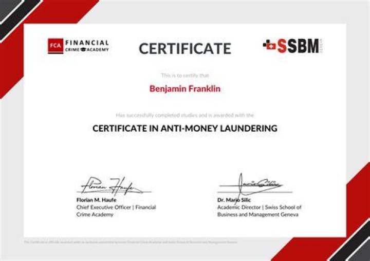 What is a anti-money laundering certificate?