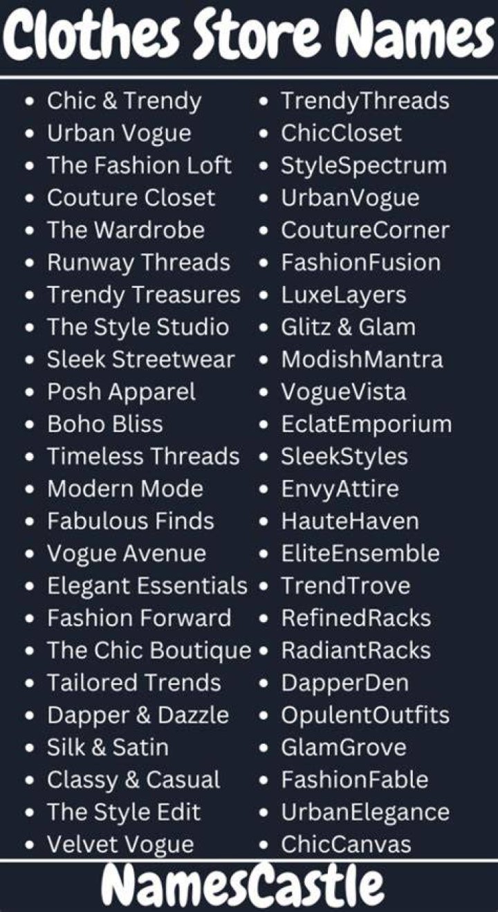 What is a good name for a clothing store?