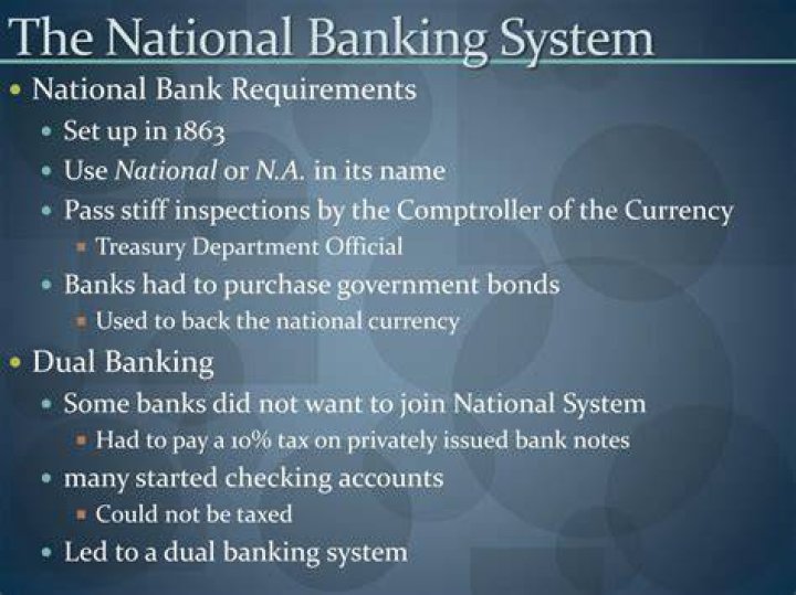 What is a national banking system?