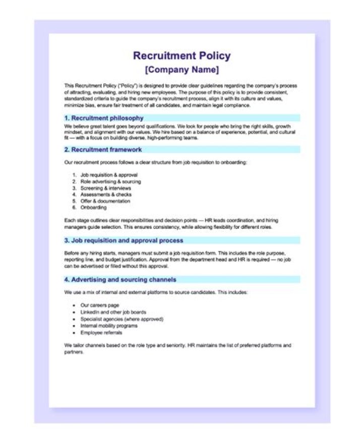 What is a recruiting policy?