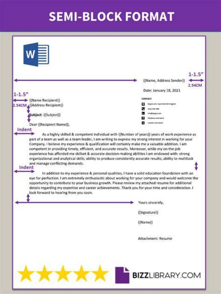What is a semi Block format letter?