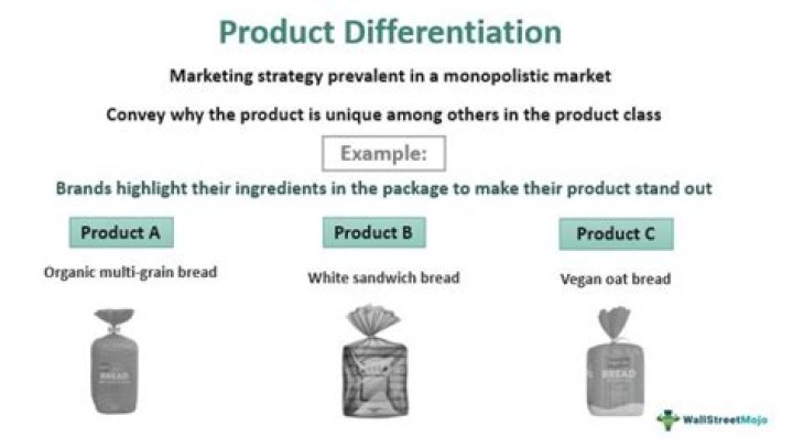 What is an example of product differentiation in economics?