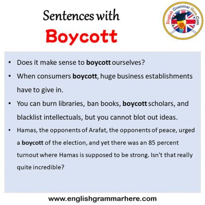 What is an example of the word boycott?