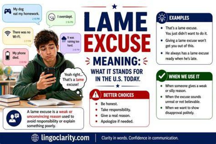 What is another word for lame excuse?