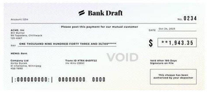 What is bank draft with example?