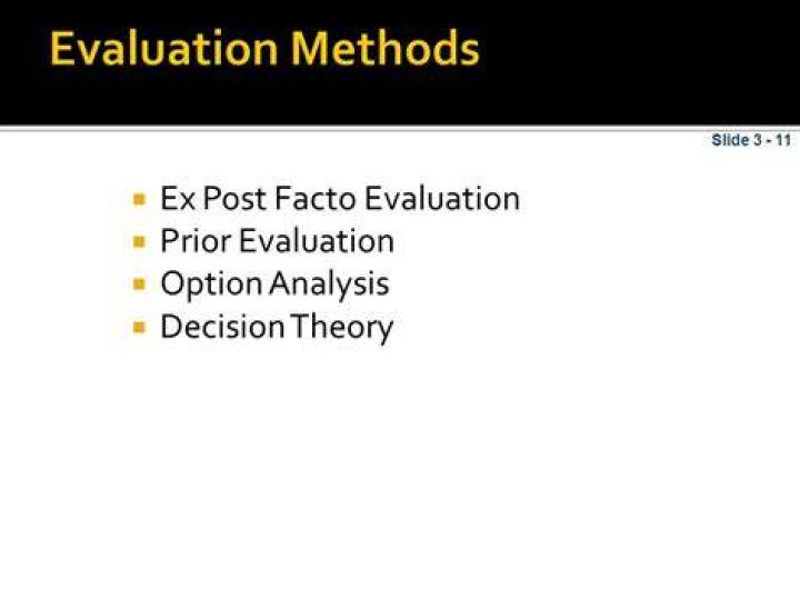 What is ex post facto evaluation?