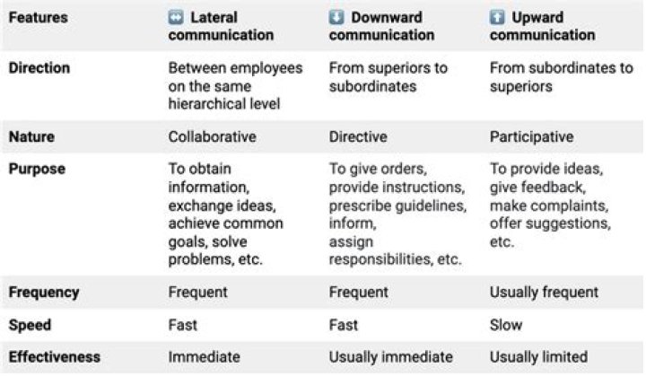 What is lateral communication example?