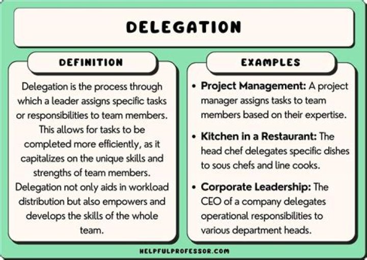 What is meant by the term delegation in business?