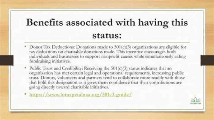 What is the benefit of having a 501c3?
