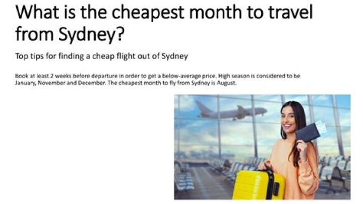 What is the cheapest month to fly to Australia?