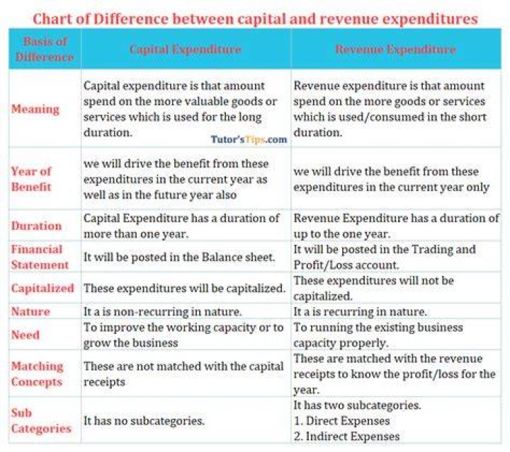 What is the difference between expenses and capital?
