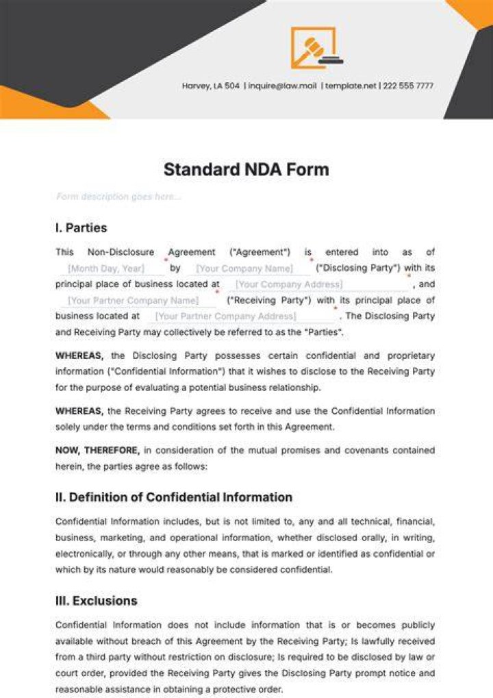 What is the fees of NDA form?