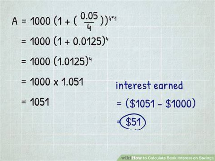 What is the formula for calculating bank interest?