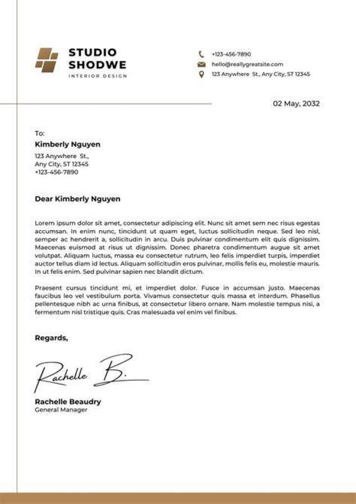 What is the letterhead of a letter?